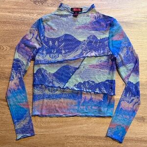 Rock & Roll Denim Mesh Top